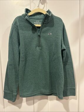 Boys (S) Vineyard Vines Saltwater Green Quarter-Zip Pullover